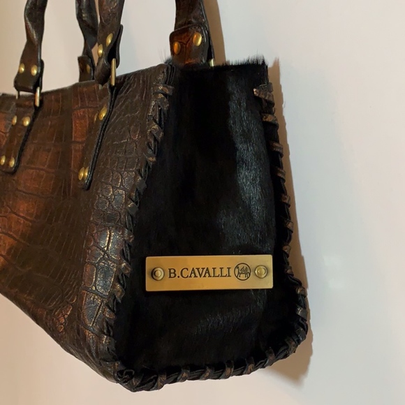 B. Cavalli Bags | Sale B Cavalli Croc Embossed Faux Fur Bag | Poshmark